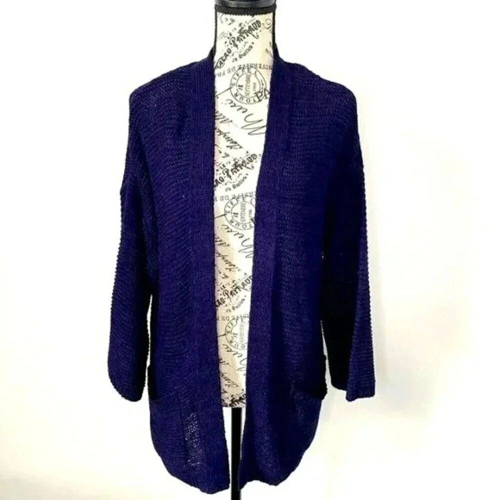 Ceny, Opened knit cardigan, blue, Medium